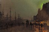 John Atkinson Grimshaw Canvas Paintings - Gourock Near The Clyde Shipping Docks